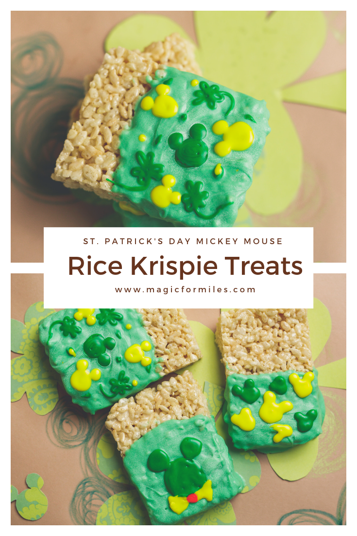 Rice Krispie Treats Jumbo Marshmallows, Mickey Mouse St. Patrick's Day Rice Krispie Treats, Magic for Miles, Disney at Home, Disney Treats