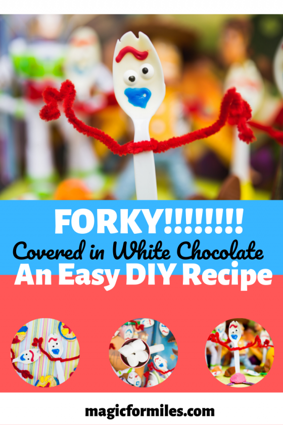 DIY White Chocolate Forky from Toy Story - Magic for Miles