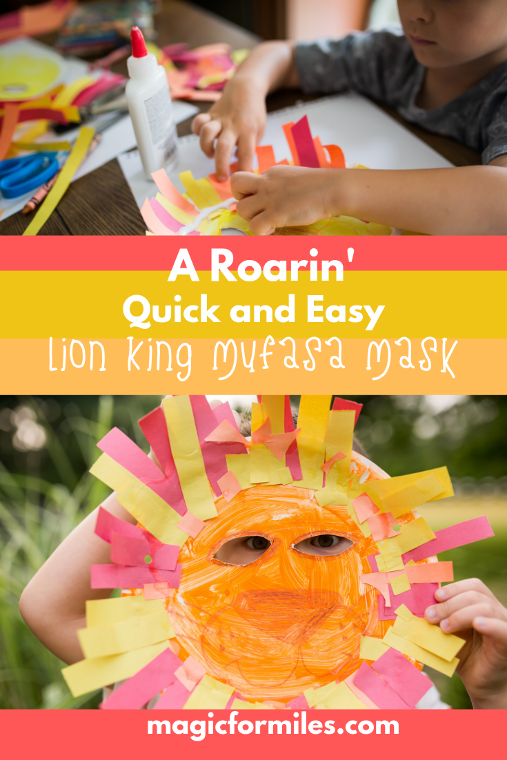 easy lion king craft, paper plate craft, diy lion king project, disney at home, magic for miles