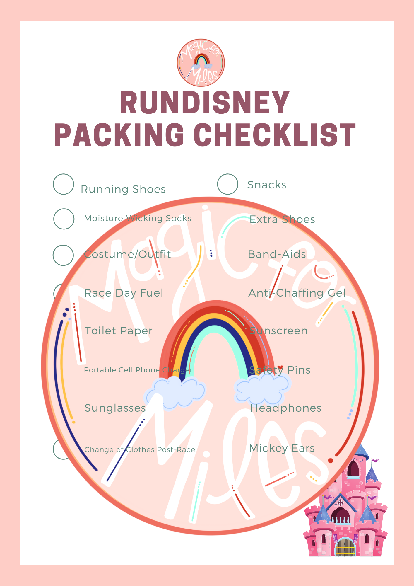 RunDisney Packing List