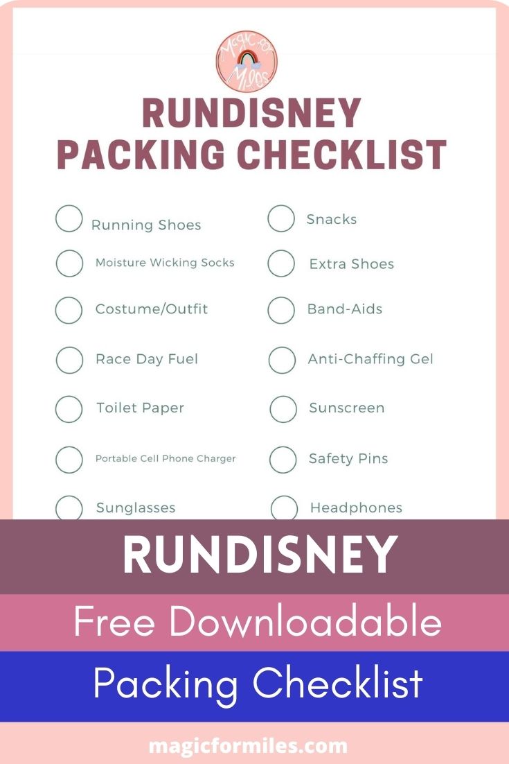 RunDisney Packing Checklist